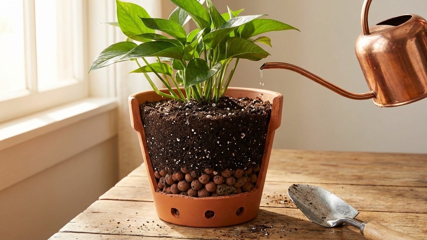 Améliorer le drainage en pot : billes d’argile, trous, mélange et arrosage