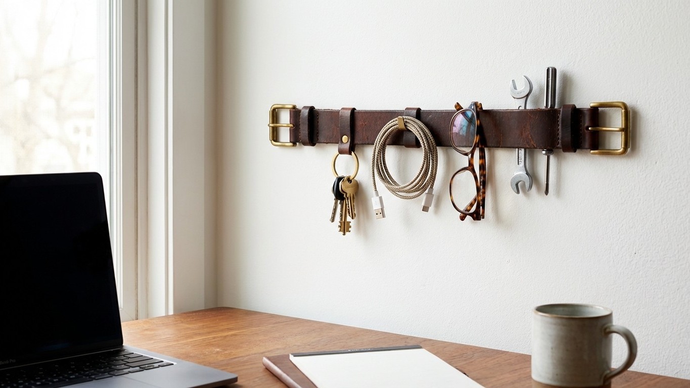 I Was About to Throw Away This Old Belt: It Became My Favorite Wall Organizer