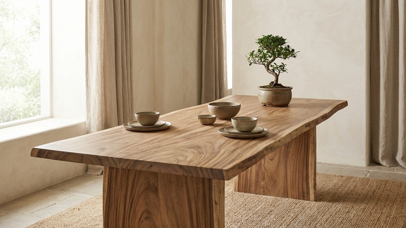 The Japanese 'Naked Table' Revolution: How the Bare Wood Aesthetic Is Replacing Traditional Tablecloths