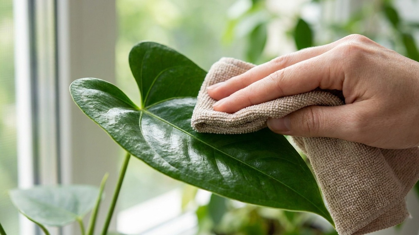 I Polished My Anthurium Leaves With Olive Oil for Months—Here's What I Was Actually Doing to the Plant