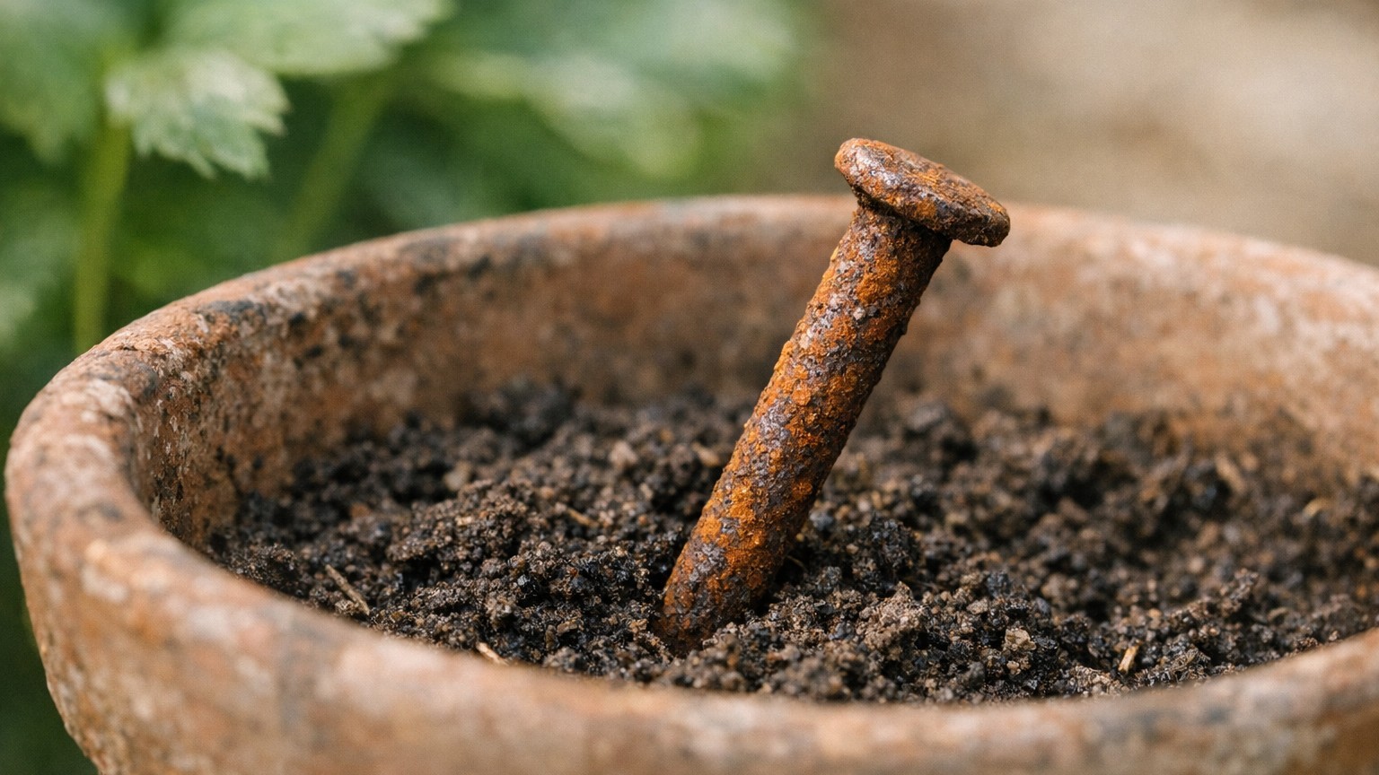Why Your Grandfather Was Right About Rusty Nails in Plant Pots