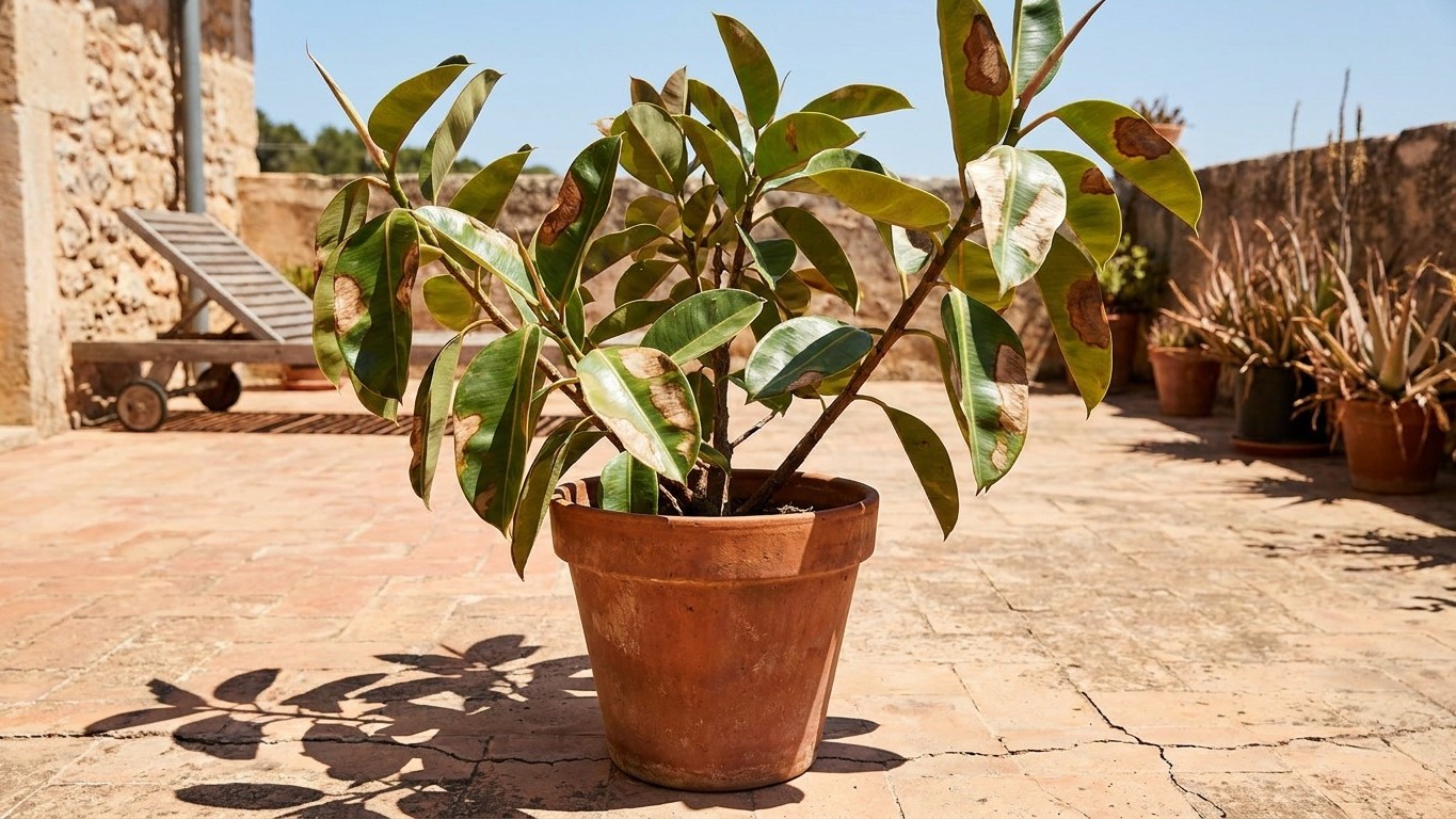 I moved my ficus onto the terrace in July to give it some sun: when I saw what had happened to its leaves within hours, it...