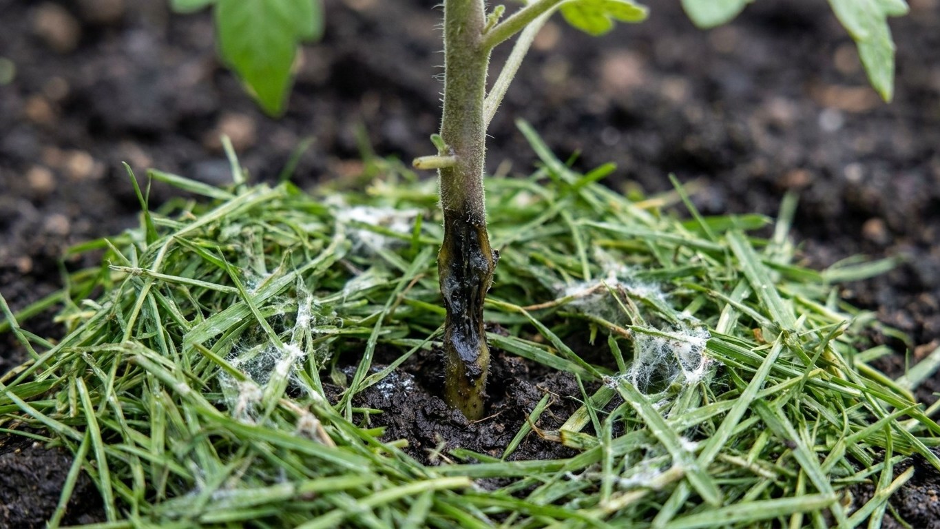 I spread fresh grass clippings around my tomatoes to feed them: when I lifted the layer a week later, I understood why the...