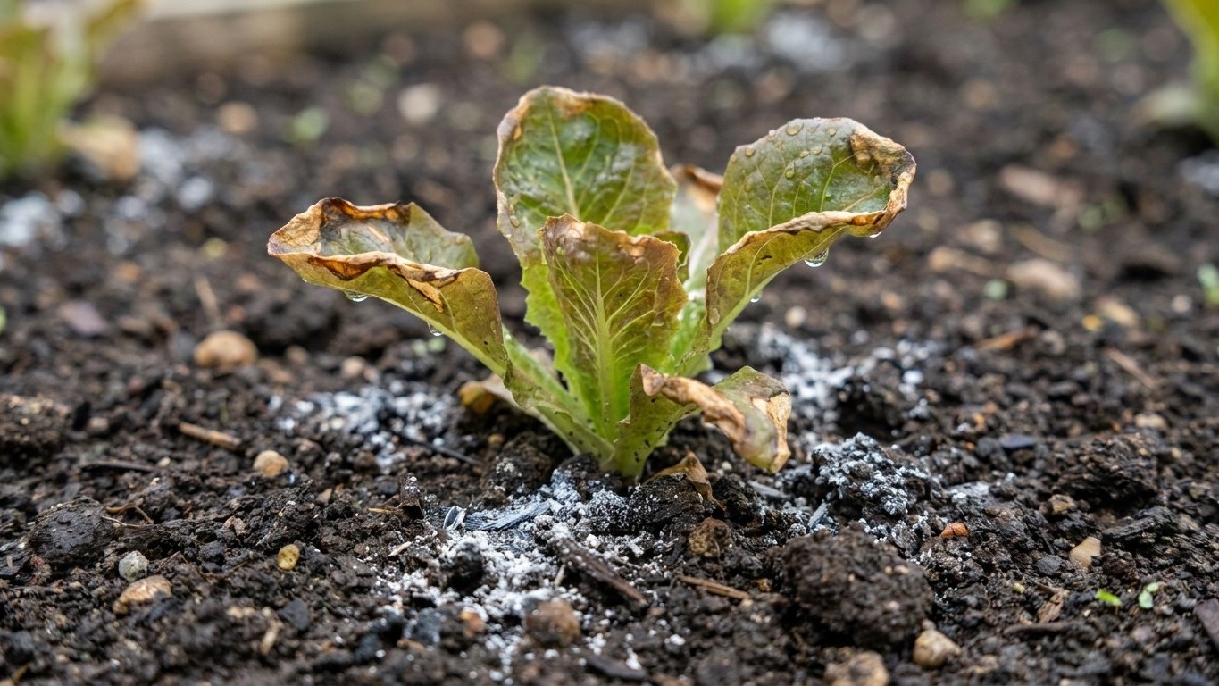 I sprinkled wood ash around my lettuce to keep the slugs away: after the first rain shower, I understood why my young plan...