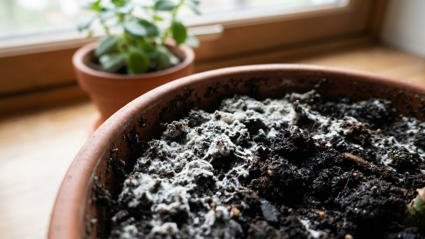 I tipped my used coffee grounds onto my houseplants to feed them: when I scratched the crusted layer a month later, I unde...