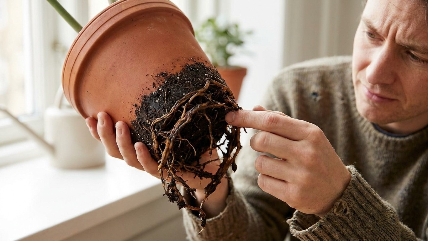 I watered my parched plant every day to save it: when I lifted it out of the pot a week later, I saw what the water had ac...