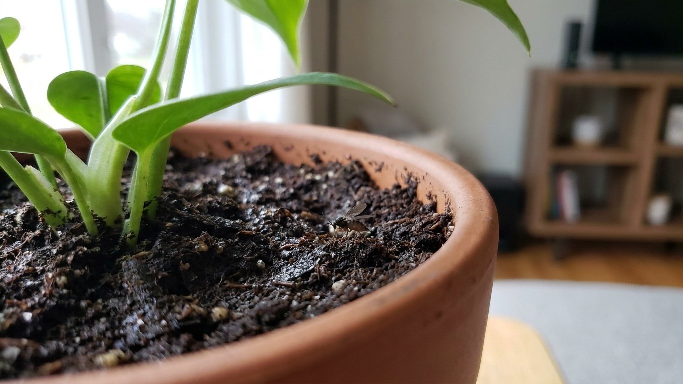 If tiny black flies rise from your pots every time you water, it's no coincidence: the top 5 cm of soil that never dries o...