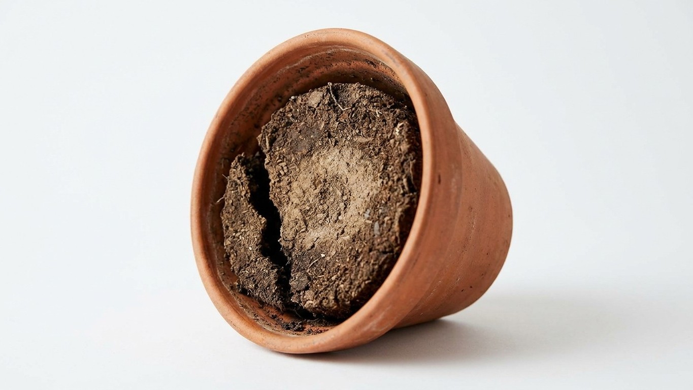 My peat compost has been shrinking away from the sides of the pot for two summers: the day I dropped it in a bucket, I saw...