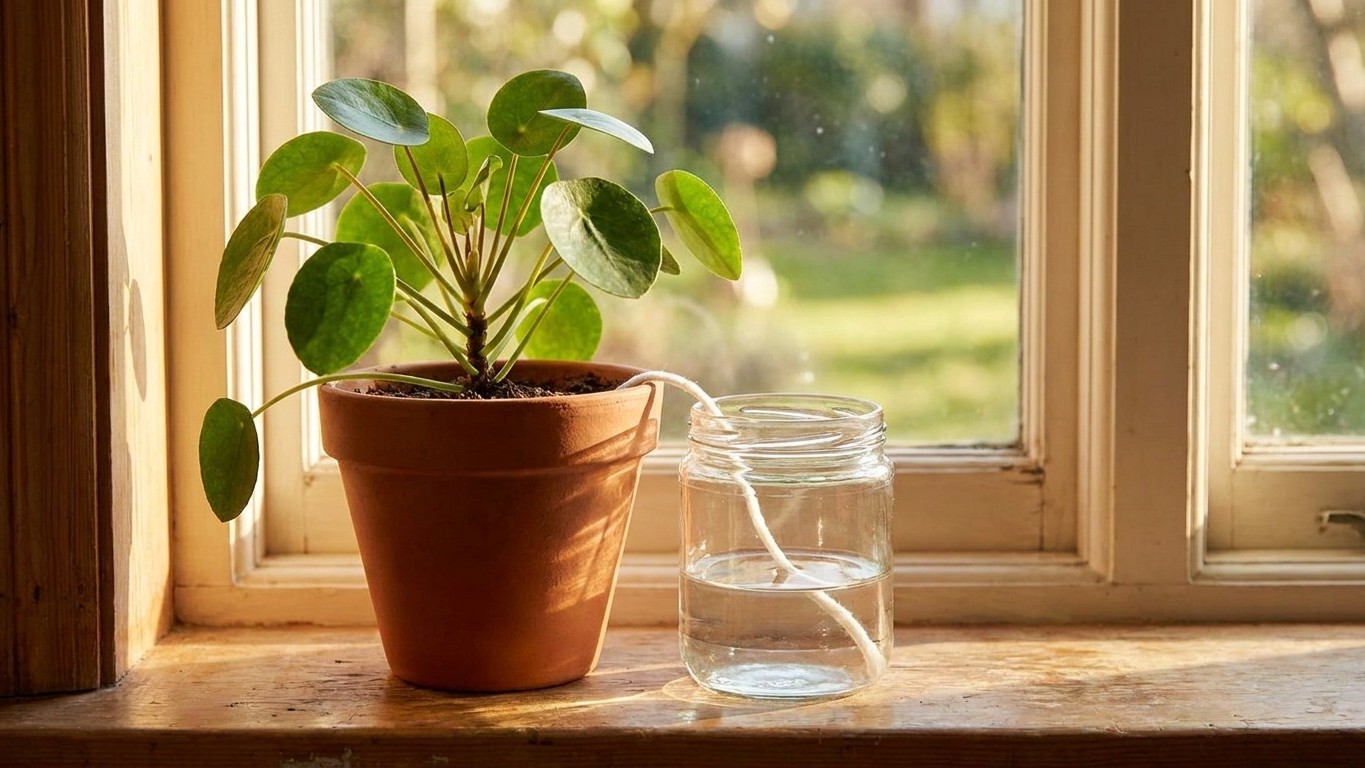 I filled every watering wick reservoir the night before we left just to be safe: four days in, with the pots still on the ...