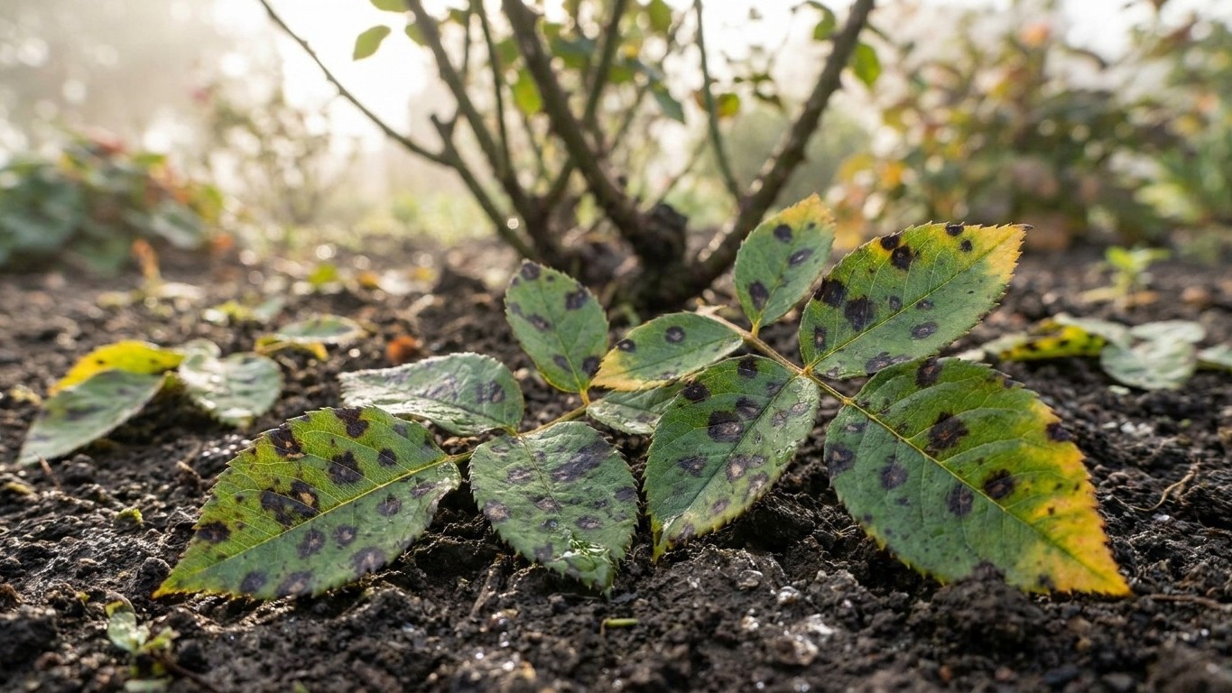I left the black-spotted leaves under my roses all winter just because they covered the soil: in May, when the first shoot...