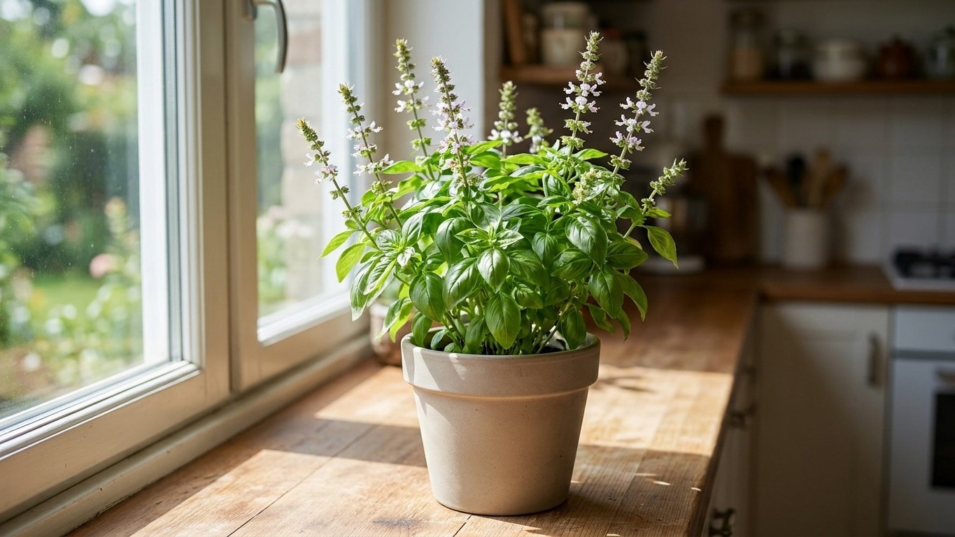 I let my potted basil flower just to keep the seeds for next year: two weeks later, when I picked leaves for the sauce, it...