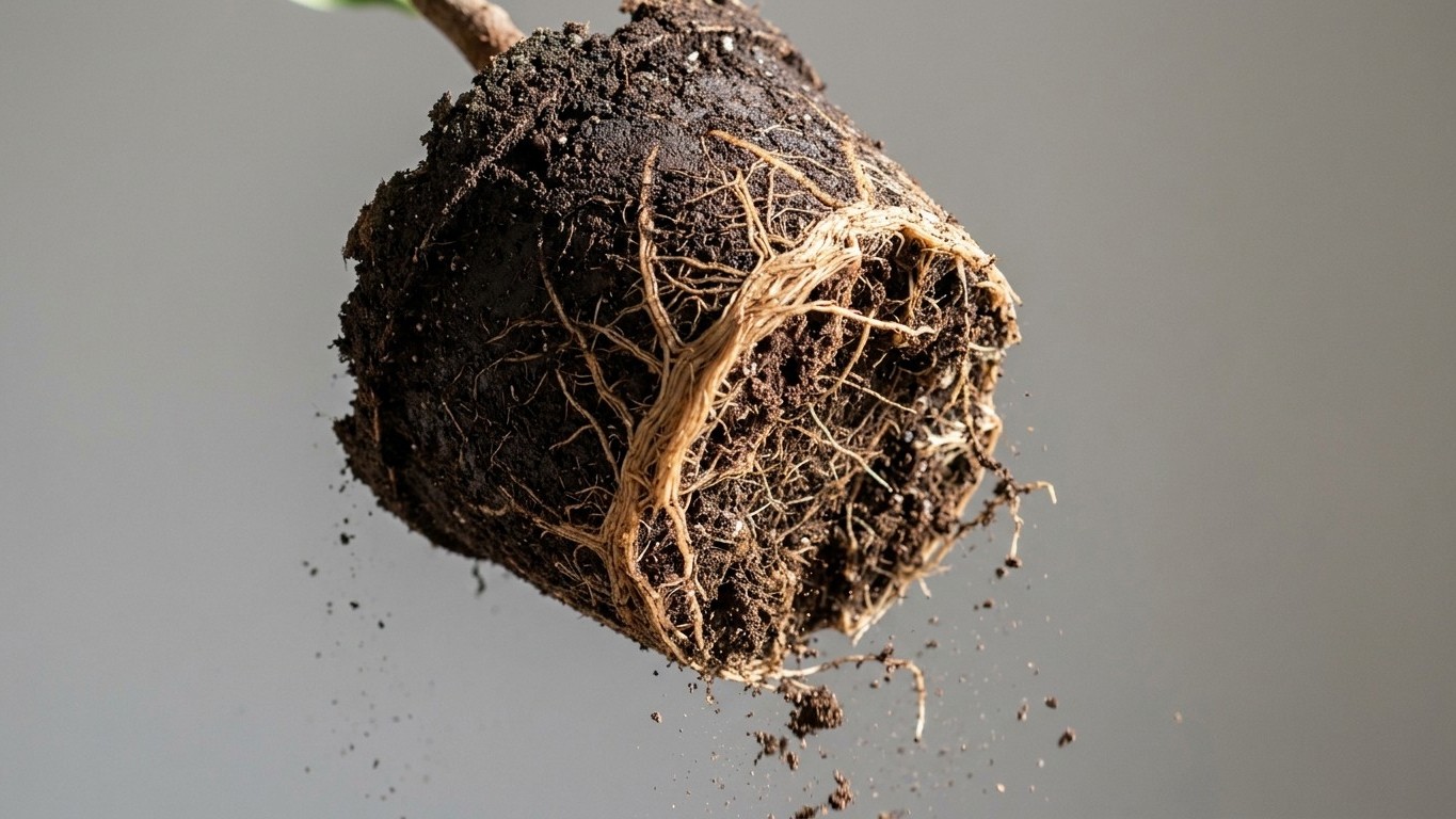 I repotted my ficus into a pot three sizes up just to save doing it again next year: a month later, when I tipped it out, ...
