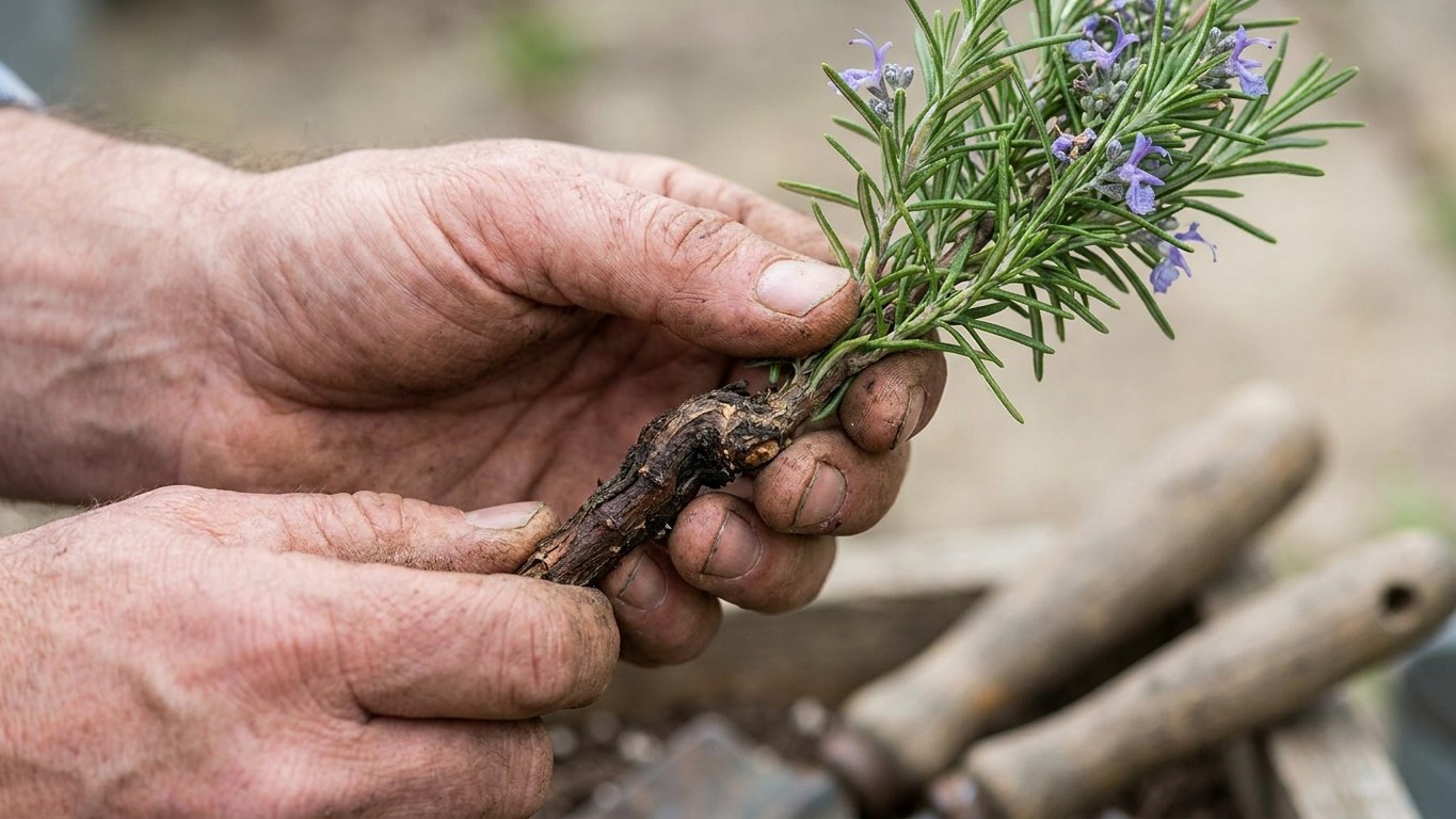 My grandmother never took a rosemary cutting without tearing off a little heel of old wood: I laughed for years before I u...
