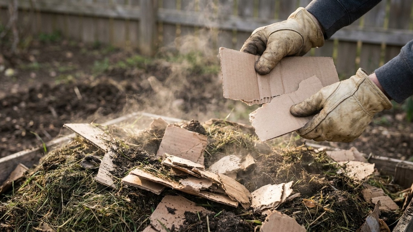 No more sour, vomit-smelling compost: since he tears one thing in between each grass layer, the heap heats back up in two ...