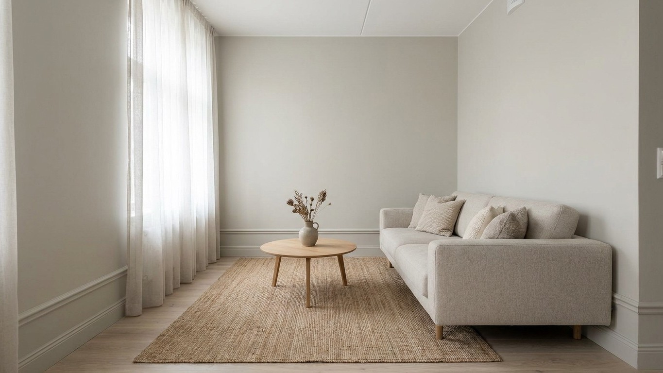 We all insist on painting our skirting boards white, when this one shade makes the line at the floor disappear and a 46 m²...