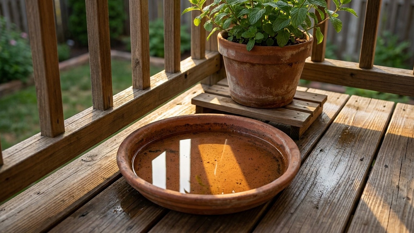 We all keep leaving saucers under our balcony pots, when 5 mm of standing water is all the tiger mosquito needs to lay hun...