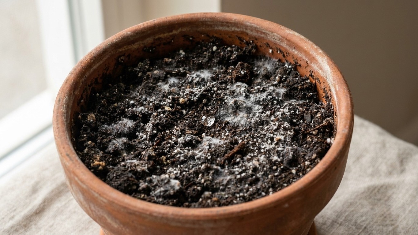 We all keep scraping the white film off our pot soil, when it's what happens to the top layer between two waterings that d...