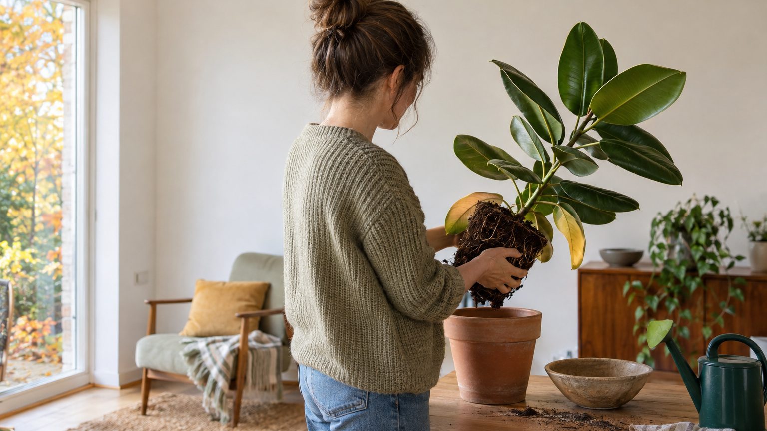 Rubber Plant Dropping Lower Leaves: Normal Ageing or a Watering Mistake You Can't See?