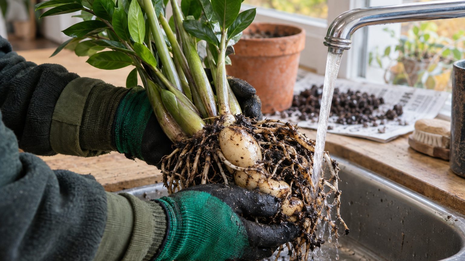 ZZ plant stems turning yellow and mushy: how to check the rhizomes and save what's still firm